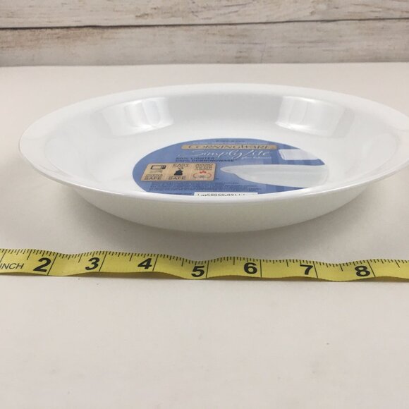 CorningWare Simply Lite White Glass Pie Plate Baking Dish - Picture 6 of 6